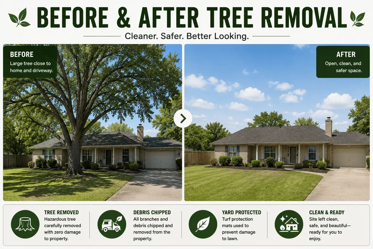 How much tree removal costs in 2026 — height tiers and typical US price ranges for small, medium, and large trees